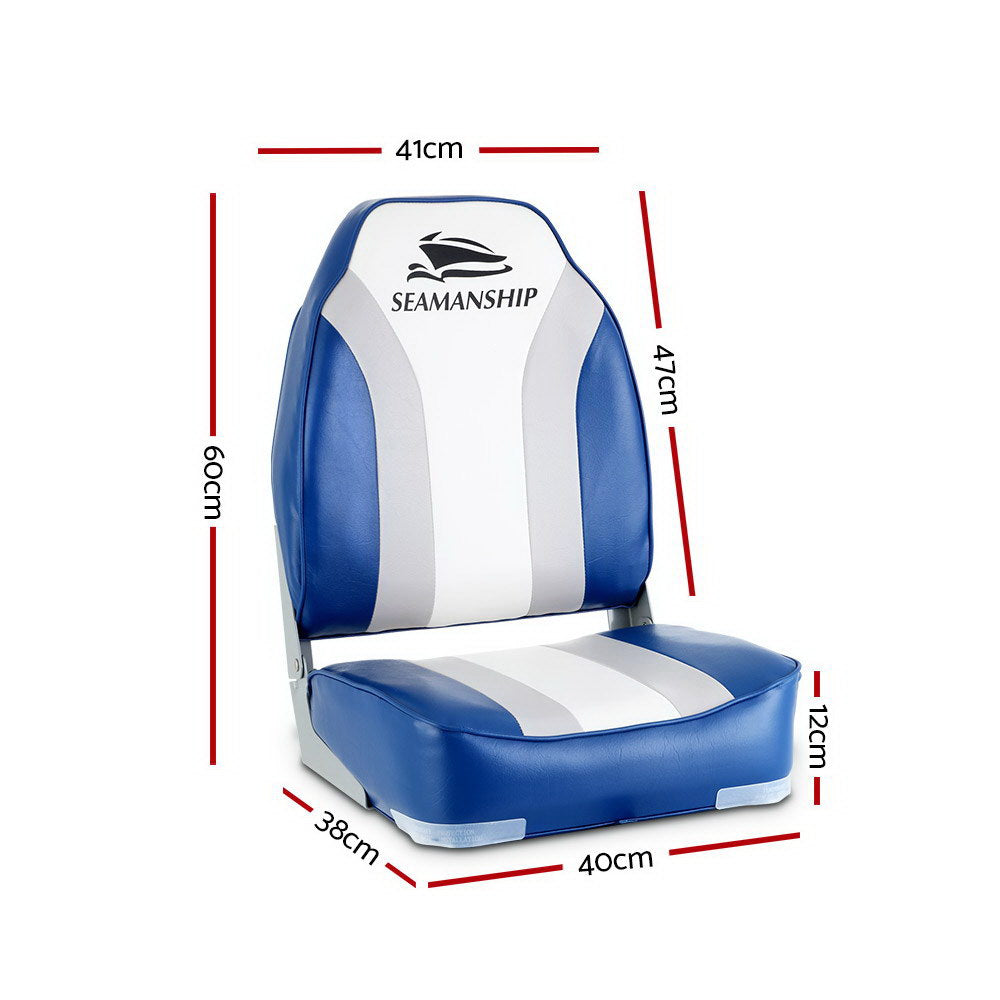 Seamanship 2X Folding Boat Seats Seat Marine Seating Set All Weather Swivels-Outdoor &gt; Boating-PEROZ Accessories