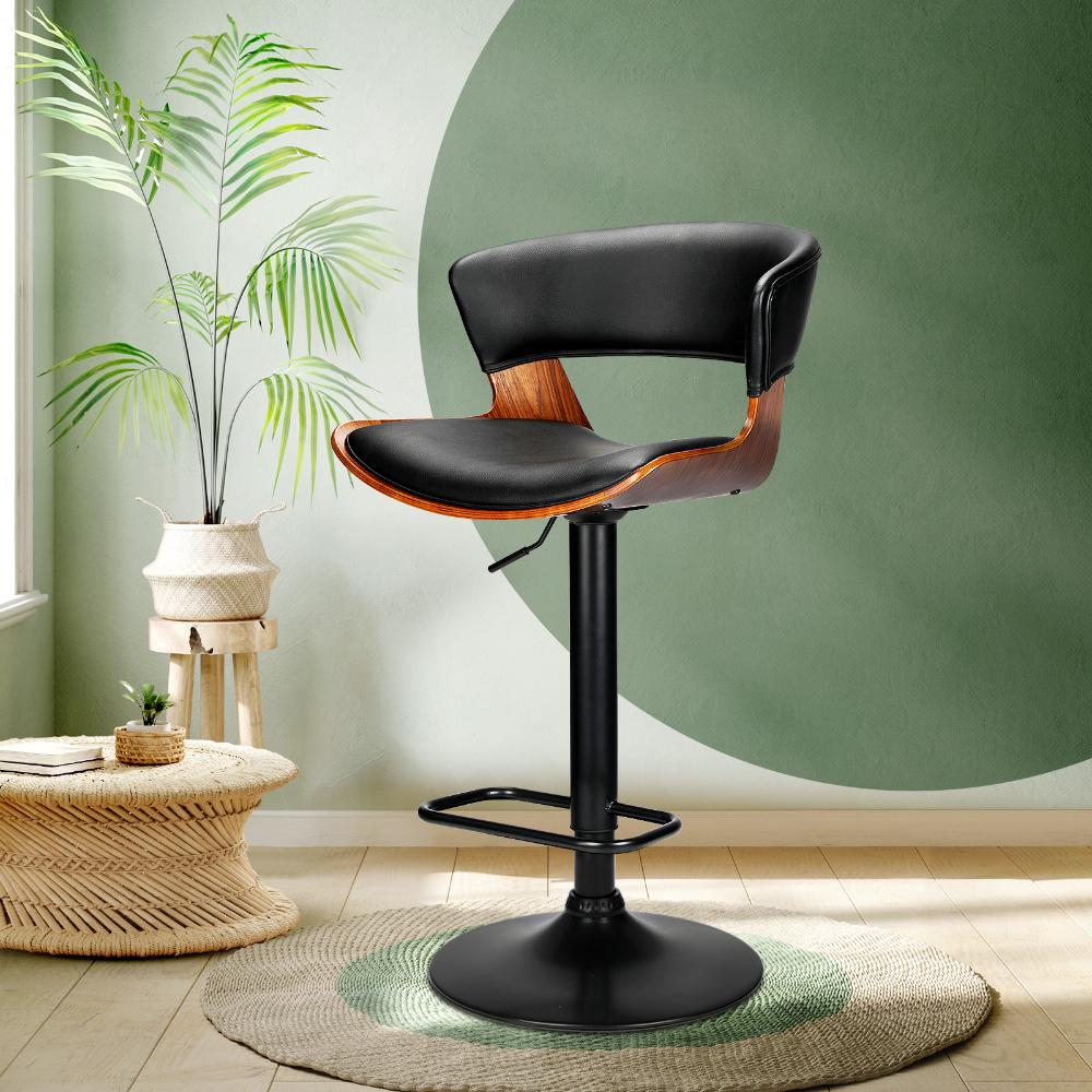 Oikiture Bar Stools Kitchen Stool Bar Chairs Swivel Barstool Leather Gas Lift-Bar Stool-PEROZ Accessories