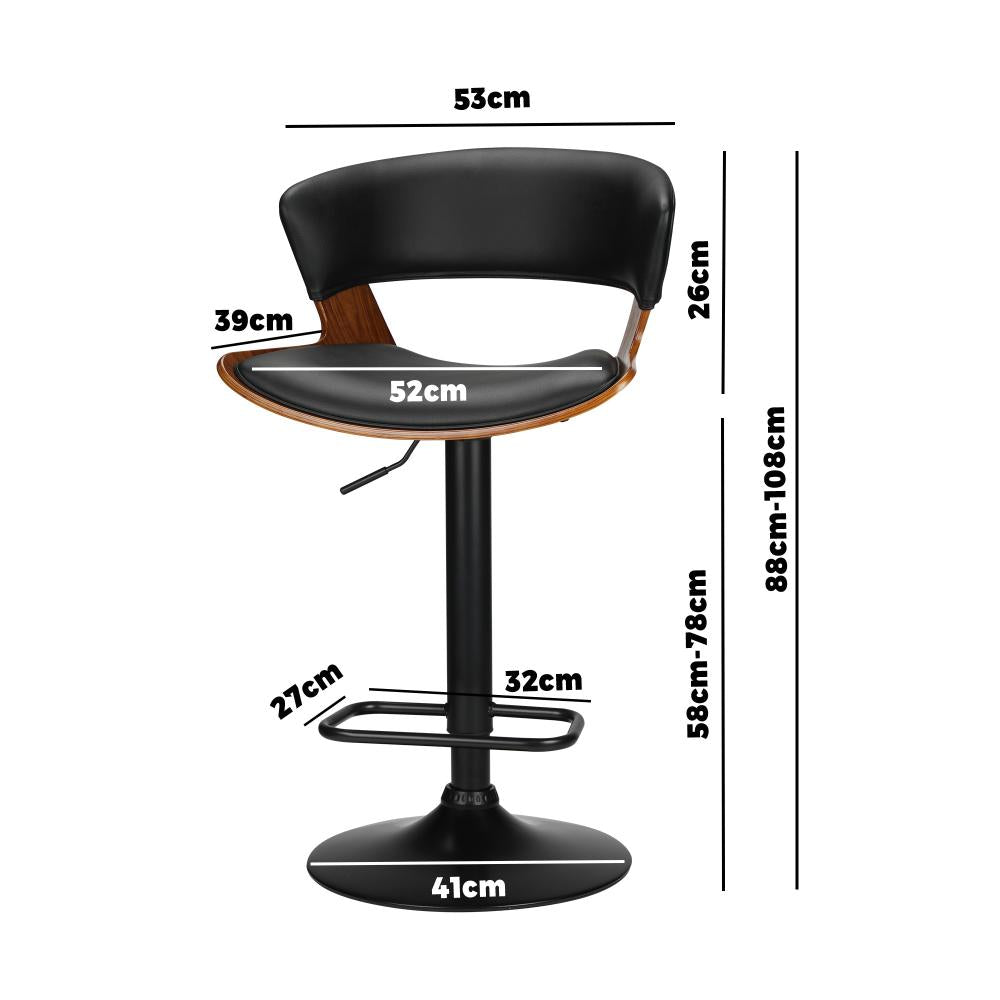 Oikiture Bar Stools Kitchen Stool Bar Chairs Swivel Barstool Leather Gas Lift-Bar Stool-PEROZ Accessories
