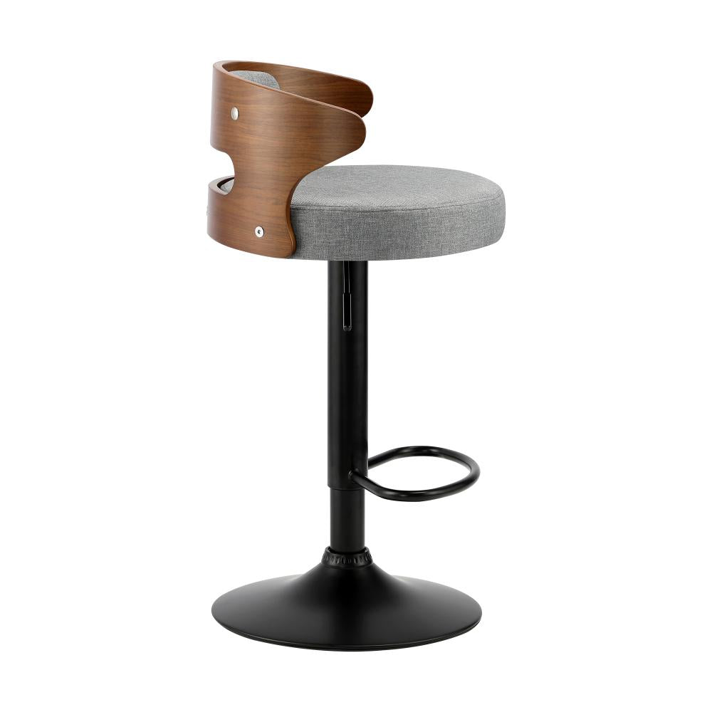 Oikiture Bar Stools Kitchen Gas Lift Swivel Chairs Stool Wooden Barstool Grey x2-Bar Stool-PEROZ Accessories