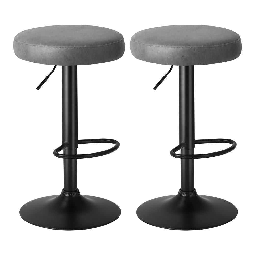 Oikiture Bar Stools Kitchen Stools Gas Lift Dining Chairs PU leather Seat x2-Bar Stool-PEROZ Accessories
