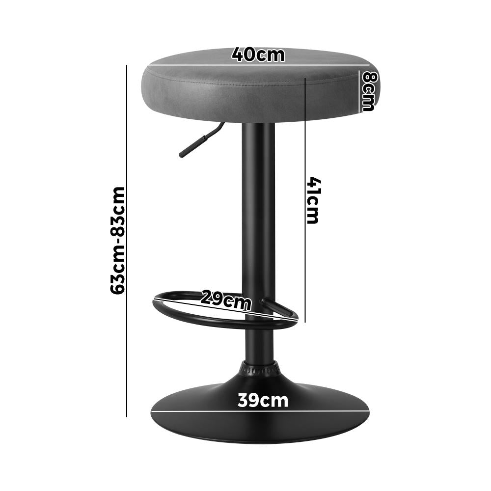 Oikiture Bar Stools Kitchen Stools Gas Lift Dining Chairs PU leather Seat x2-Bar Stool-PEROZ Accessories