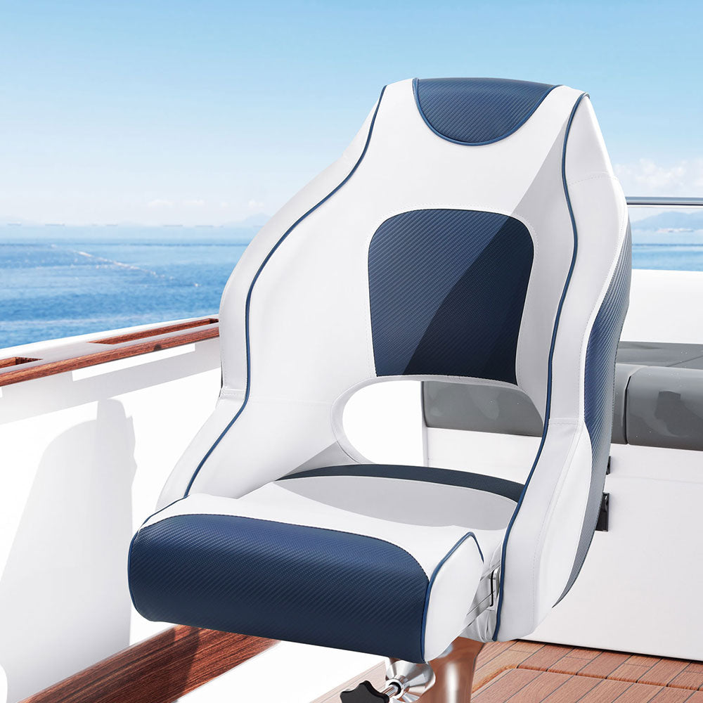 Seamanship Captain Bucket Boat Seats Helm Chair Flip Up Bolster Swivel Foam Blue-Outdoor &gt; Boating-PEROZ Accessories