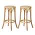 Oikiture Wooden Bar Stool 2pc Kitchen Vintage Barstool Rattan Dining Chair Wood |PEROZ Australia