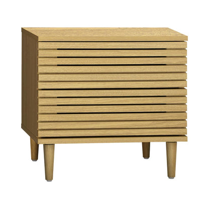 Oikiture Bedside Tables Side Table 2 Drawers Unique Bedroom Storage Cabinet-Bedside Table-PEROZ Accessories