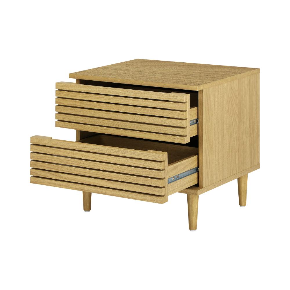 Oikiture Bedside Tables Side Table 2 Drawers Unique Bedroom Storage Cabinet-Bedside Table-PEROZ Accessories