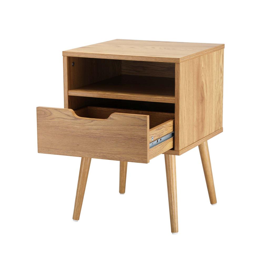 Oikiture Bedside Table Drawers Side Tables Nightstand Bedroom Cabinet Wood-Bedside Table-PEROZ Accessories