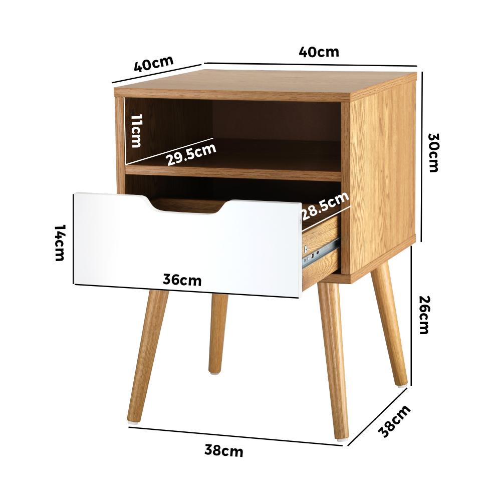 Oikiture Bedside Table Drawers Side Tables Nightstand Trendy Furniture Cabinet-Bedside Table-PEROZ Accessories