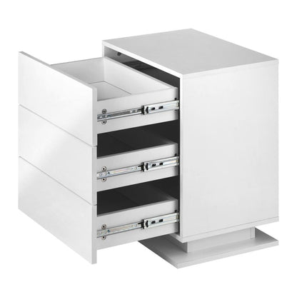 Oikiture Bedside Table RGB LED Nightstand Cabinet 3 Drawers Side Table Furniture-Bedside Table-PEROZ Accessories