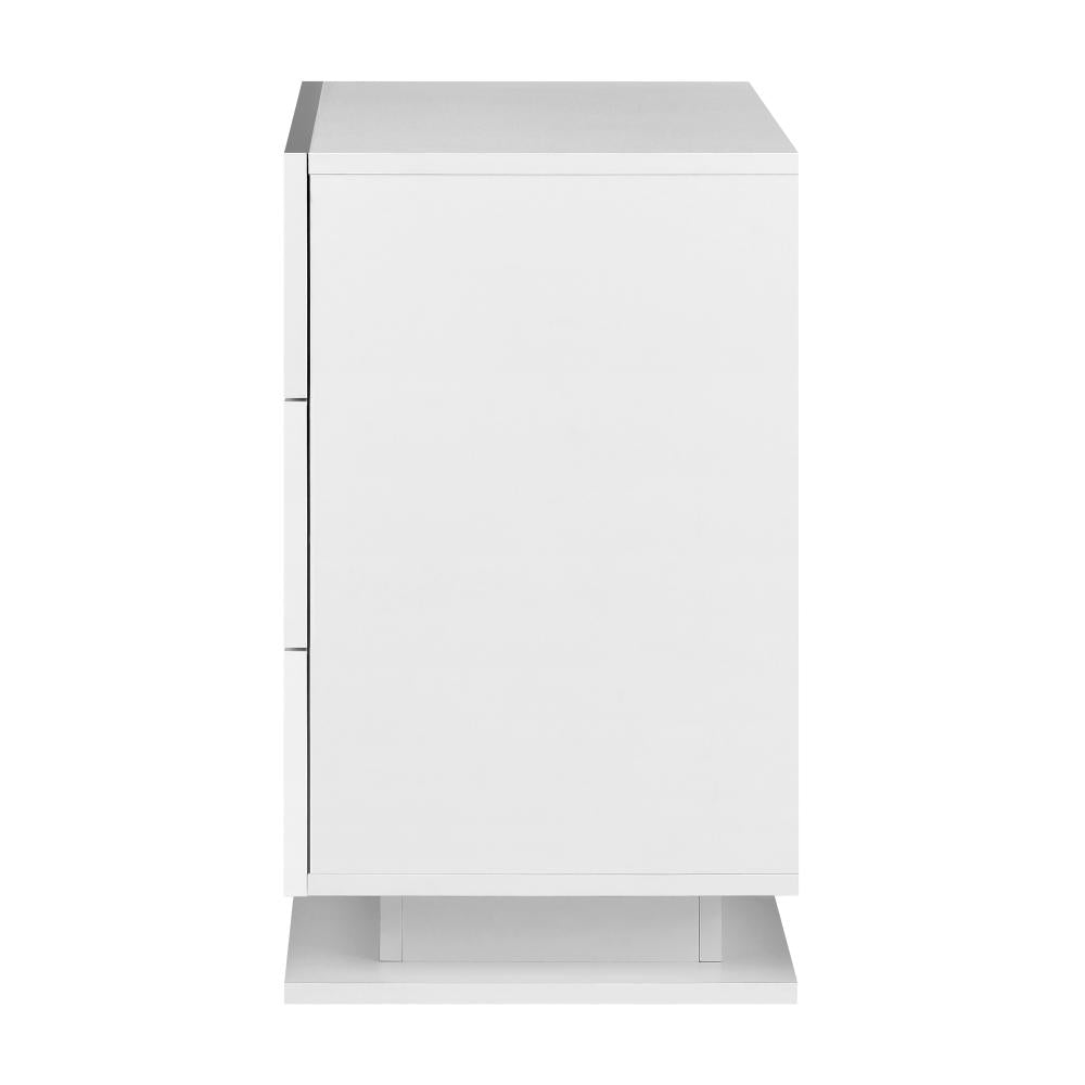 Oikiture Bedside Table RGB LED Nightstand Cabinet 3 Drawers Side Table Furniture-Bedside Table-PEROZ Accessories