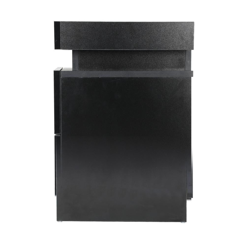Oikiture Bedside Table RGB LED Nightstand Cabinet 2 Drawers Side Table Furniture Black-Bedside Table-PEROZ Accessories