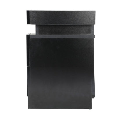 Oikiture Bedside Table RGB LED Nightstand Cabinet 2 Drawers Side Table Furniture Black-Bedside Table-PEROZ Accessories