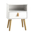 Shop Oikiture Bedside Tables Side Table Drawer Cabinet w/ Leather Handle White  | PEROZ Australia