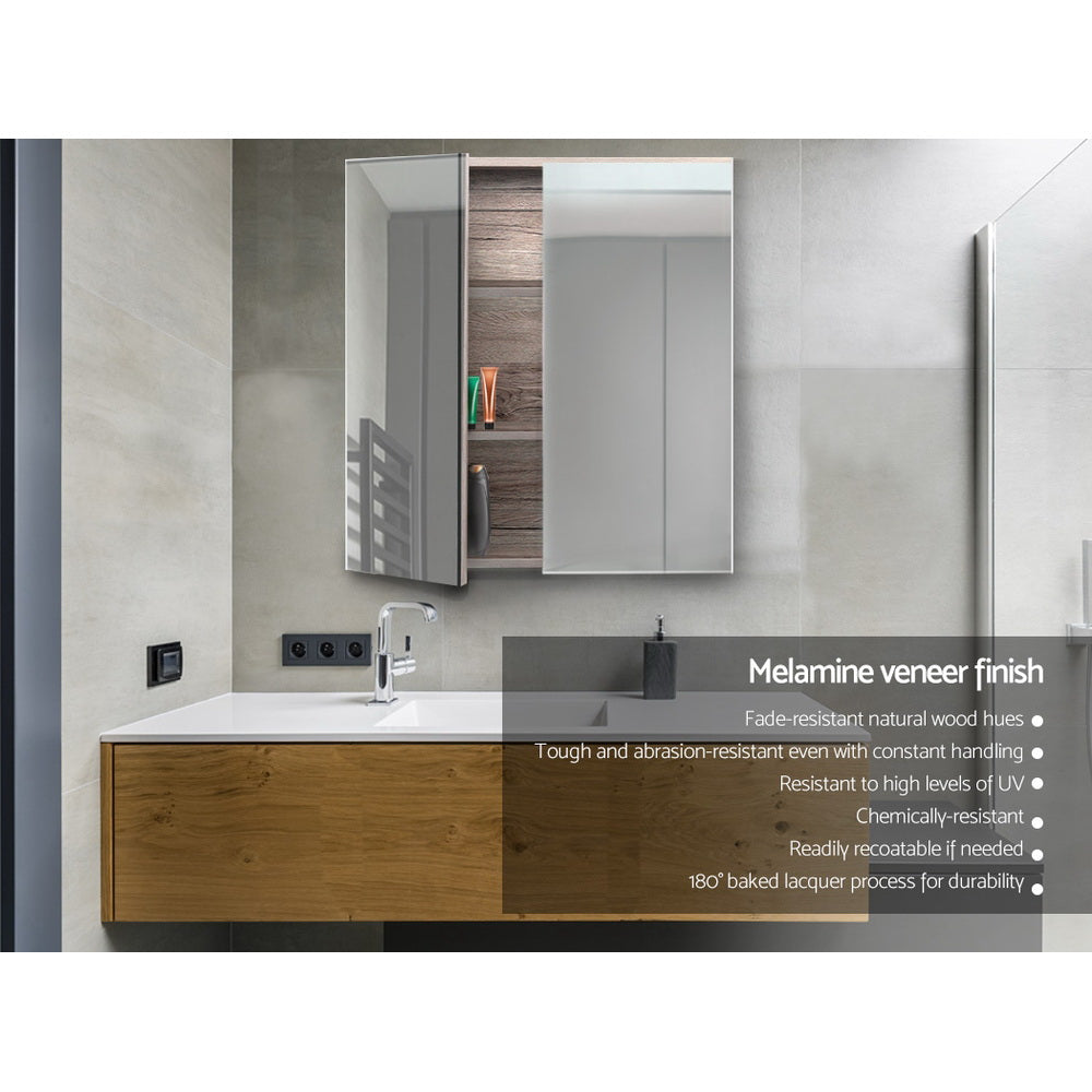 Cefito Bathroom Mirror Cabinet 600mm x720mm - Natural-Furniture &gt; Bathroom-PEROZ Accessories