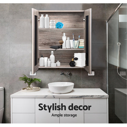 Cefito Bathroom Mirror Cabinet 600mm x720mm - Natural-Furniture &gt; Bathroom-PEROZ Accessories