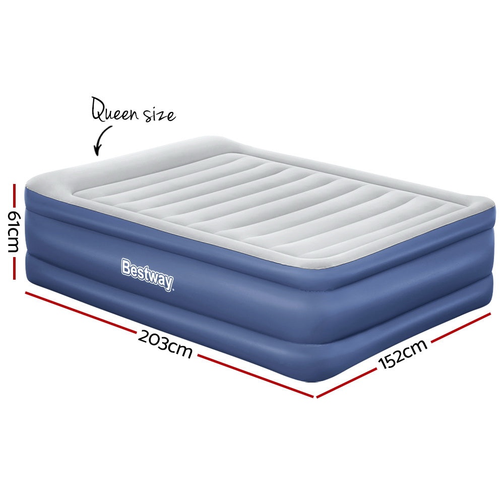Bestway Air Bed Beds Queen Mattress Inflatable TRITECH Airbed-Home &amp; Garden &gt; Inflatable Mattress-PEROZ Accessories