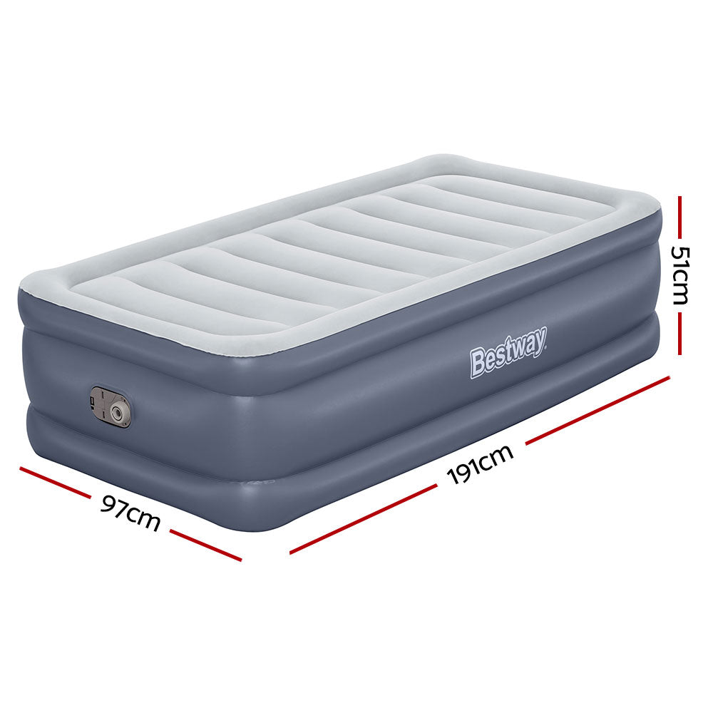 Bestway Mattress Air Bed Single Size 51CM Inflatable Camping Beds Home Outdoor-Home &amp; Garden &gt; Inflatable Mattress-PEROZ Accessories