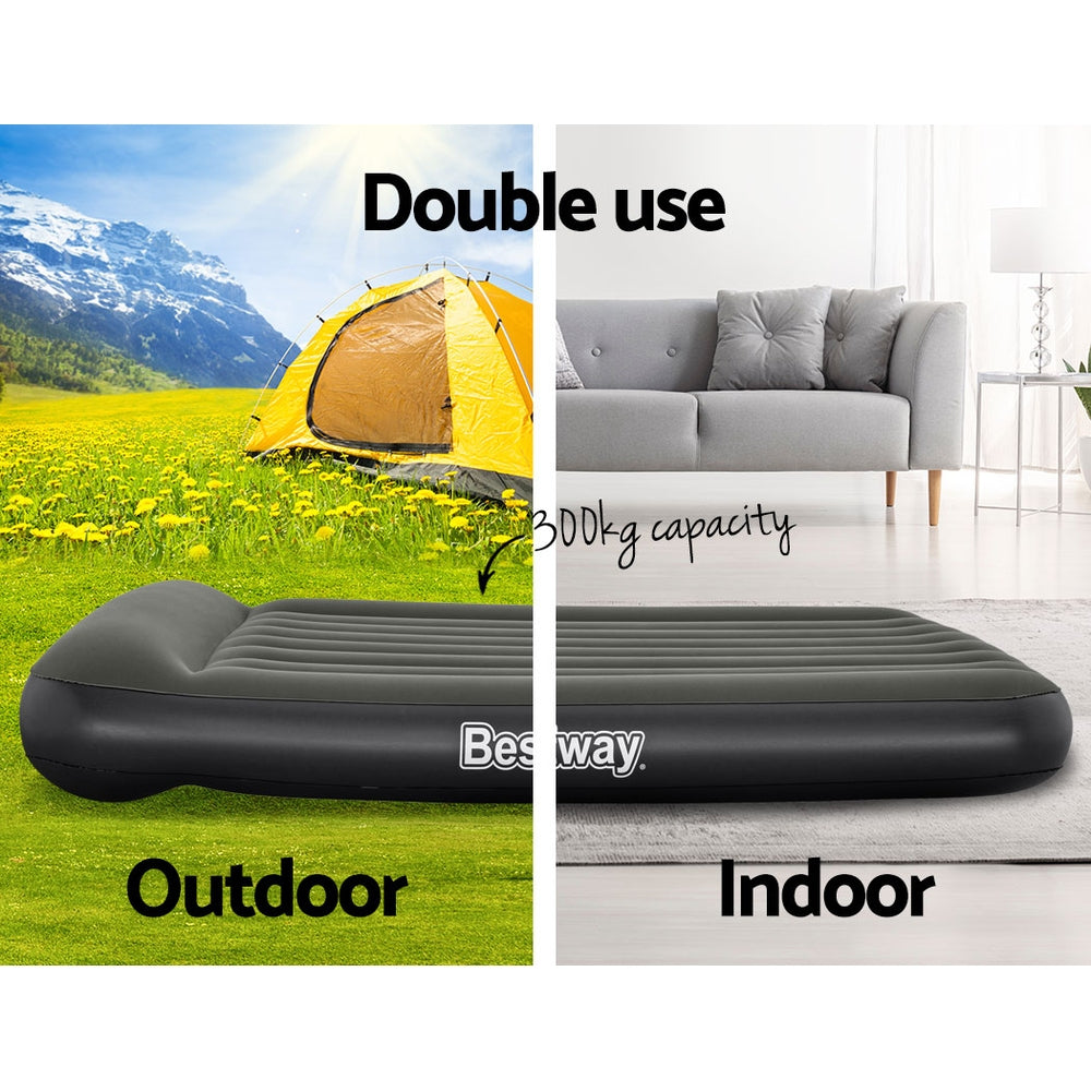 Bestway Air Mattress Double Bed Flocked Inflatable Camping Beds 30CM-Home &amp; Garden &gt; Inflatable Mattress-PEROZ Accessories