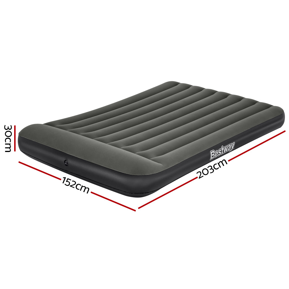 Bestway Air Mattress Queen Bed Inflatable Flocked Camping Beds 30CM-Home &amp; Garden &gt; Inflatable Mattress-PEROZ Accessories