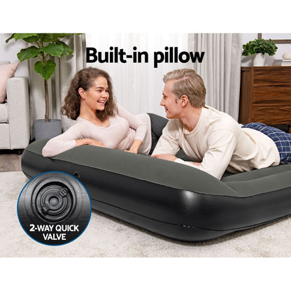 Bestway Air Mattress Queen Bed Inflatable Flocked Camping Beds 30CM-Home &amp; Garden &gt; Inflatable Mattress-PEROZ Accessories