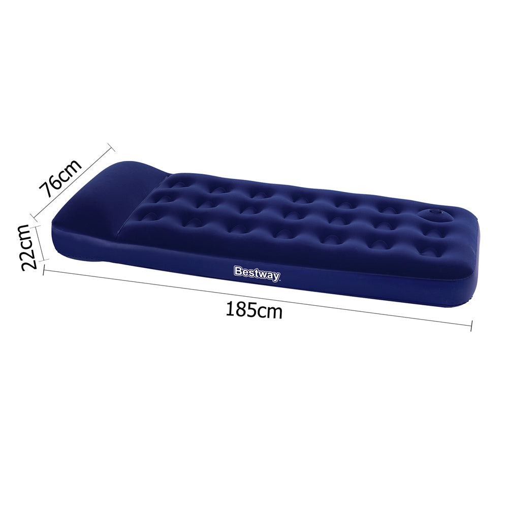 Bestway Single Size Inflatable Air Mattress - Navy-Outdoor &gt; Camping-PEROZ Accessories