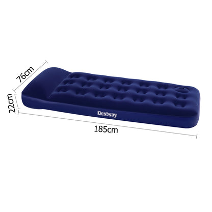 Bestway Single Size Inflatable Air Mattress - Navy-Outdoor &gt; Camping-PEROZ Accessories