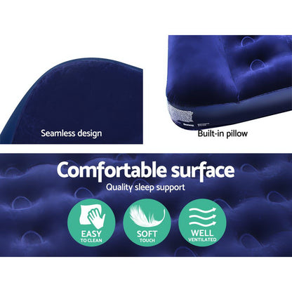 Bestway Single Size Inflatable Air Mattress - Navy-Outdoor &gt; Camping-PEROZ Accessories