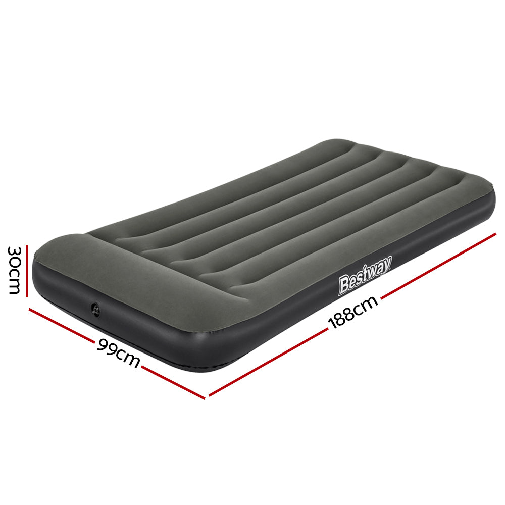 Bestway Air Mattress Single Bed Inflatable Flocked Camping Beds 30CM-Home &amp; Garden &gt; Inflatable Mattress-PEROZ Accessories