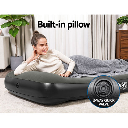 Bestway Air Mattress Single Bed Inflatable Flocked Camping Beds 30CM-Home &amp; Garden &gt; Inflatable Mattress-PEROZ Accessories