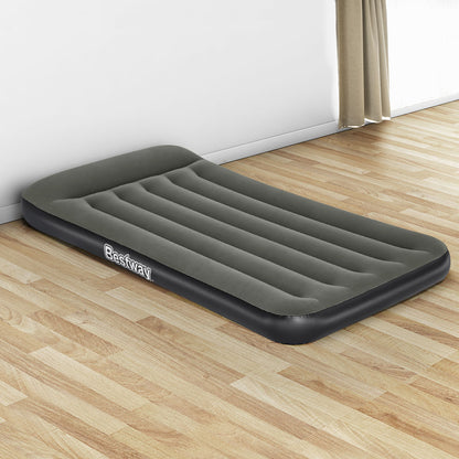 Bestway Air Mattress Single Bed Inflatable Flocked Camping Beds 30CM-Home &amp; Garden &gt; Inflatable Mattress-PEROZ Accessories
