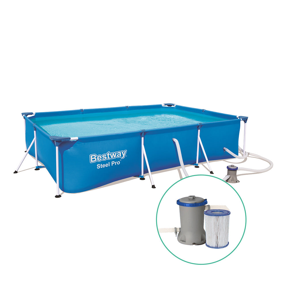 Bestway Swimming Pool Steel Frame Above Ground Rectangular Pool Filter Pump-Home &amp; Garden &gt; Pool &amp; Accessories-PEROZ Accessories