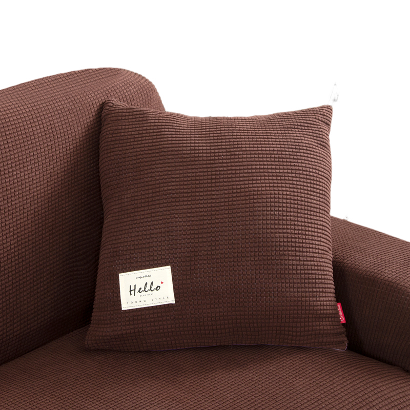 Anyhouz Pillowcase 45X45Cm Coffee Polyester Thick Stretchable Cushion For Living Room-Slipcovers-PEROZ Accessories