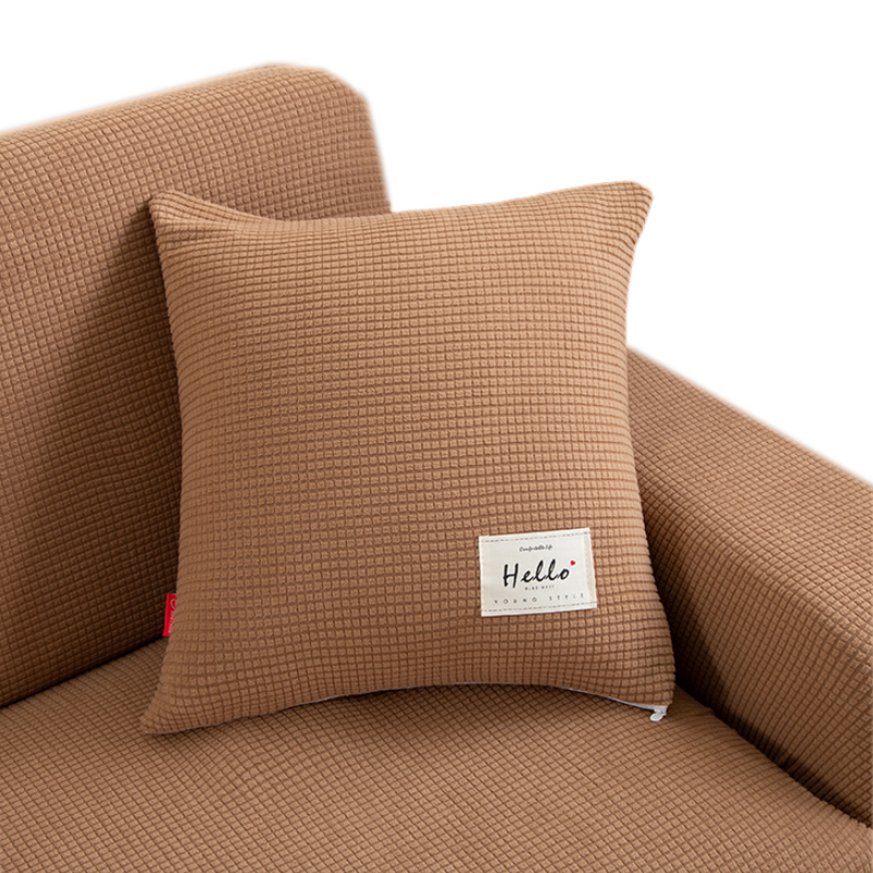 Anyhouz Pillowcase 45X45Cm Camel Polyester Thick Stretchable Cushion For Living Room-Slipcovers-PEROZ Accessories
