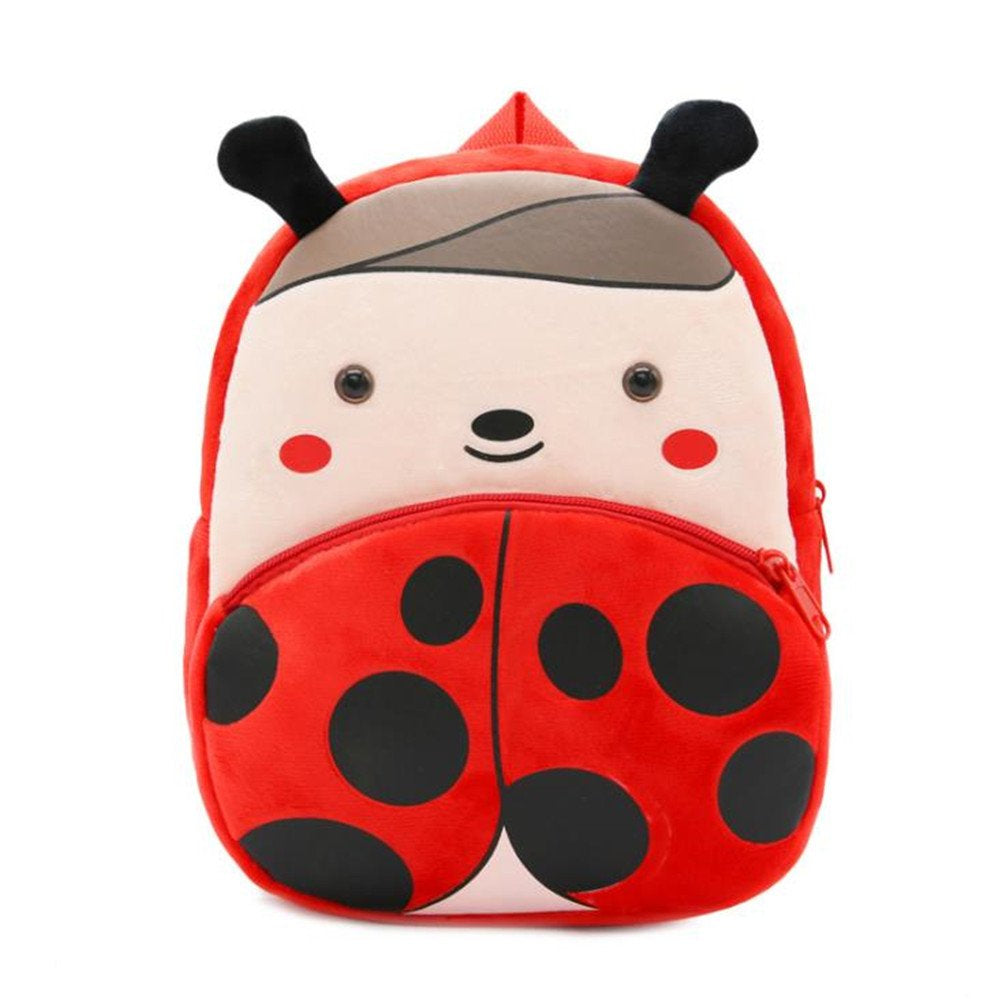 Anykidz 3D Red Ladybug Kids School Backpack Cute Cartoon Animal Style Children Toddler Plush Bag Perfect Accessories For Boys and Girls-Backpacks-PEROZ Accessories