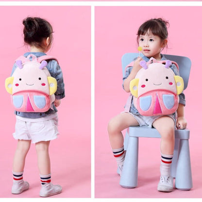 Anykidz 3D Pink Butterfly Kids School Backpack Cute Cartoon Animal Style Children Toddler Plush Bag Perfect Accessories For Baby Girls and Boys-Backpacks-PEROZ Accessories