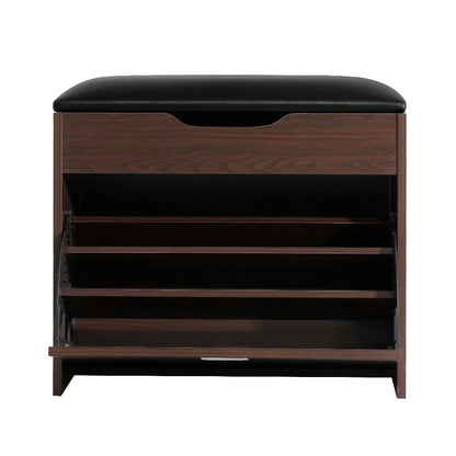 Artiss Shoe Cabinet Bench Shoes Organiser Storage Rack Wooden Cupboard 15 Pairs-Furniture &gt; Living Room - Peroz Australia - Image - 3