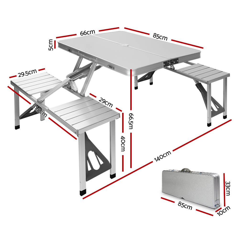 Weisshorn Camping Table Folding Aluminum Portable Outdoor Picnic 85CM-Outdoor &gt; Camping-PEROZ Accessories