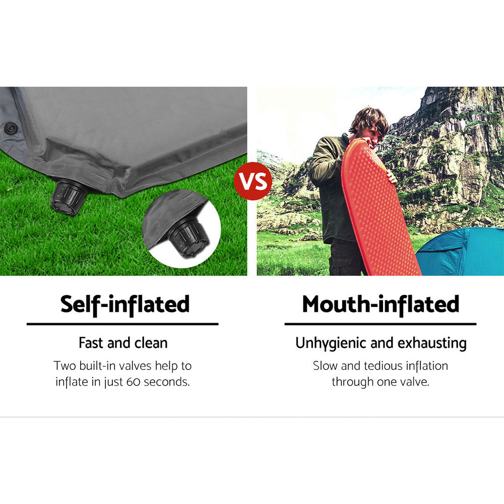 Weisshorn Self Inflating Mattress - Grey-Outdoor &gt; Camping-PEROZ Accessories