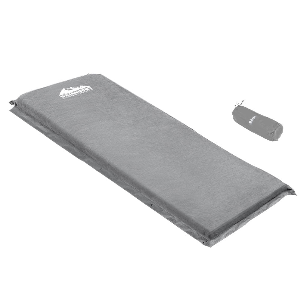 Weisshorn Single Size Self Inflating Matress - Grey-Outdoor &gt; Camping-PEROZ Accessories
