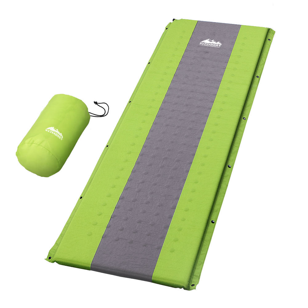 Weisshorn Self Inflating Mattress Camping Sleeping Mat Air Bed Pad Single Green-Outdoor &gt; Camping-PEROZ Accessories
