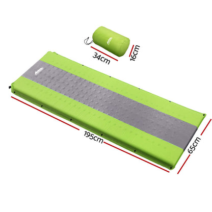 Weisshorn Self Inflating Mattress Camping Sleeping Mat Air Bed Pad Single Green-Outdoor &gt; Camping-PEROZ Accessories