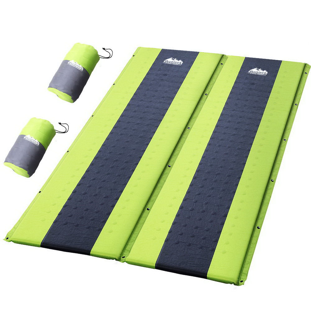 Weisshorn Self Inflating Mattress Camping Sleeping Mat Air Bed Pad Double Green-Outdoor &gt; Camping-PEROZ Accessories