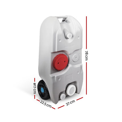 Weisshorn 40L Portable Wheel Water Tank - Grey-Outdoor &gt; Camping-PEROZ Accessories