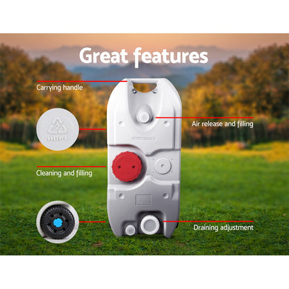 Weisshorn 40L Portable Wheel Water Tank - Grey-Outdoor &gt; Camping-PEROZ Accessories