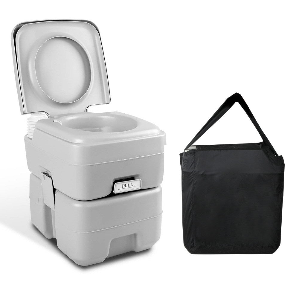 Weisshorn 20L Portable Outdoor Camping Toilet with Carry Bag- Grey-Outdoor &gt; Camping-PEROZ Accessories
