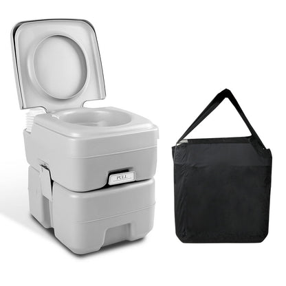 Weisshorn 20L Portable Outdoor Camping Toilet with Carry Bag- Grey-Outdoor &gt; Camping-PEROZ Accessories