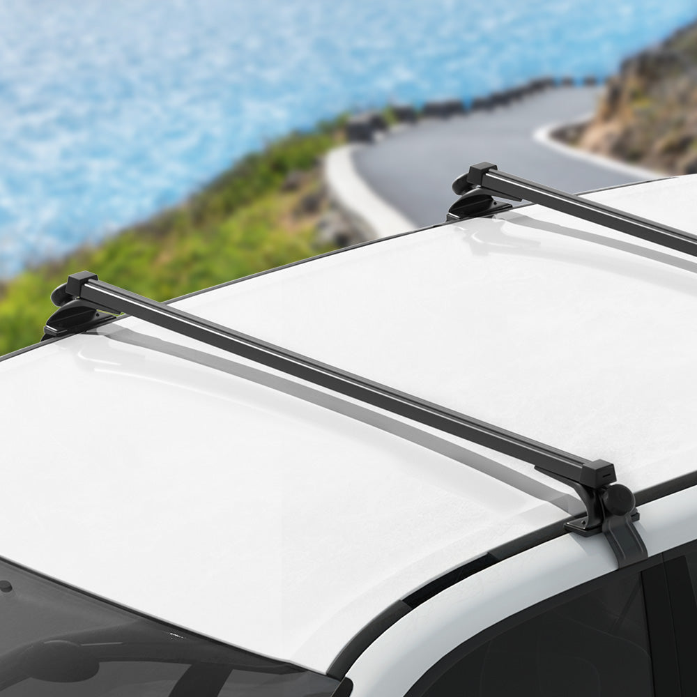 Universal Car Roof Racks Pod Aluminium Cross Bars Brackets 145cm Black-Auto Accessories &gt; Auto Accessories Others-PEROZ Accessories