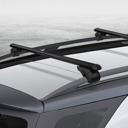 Universal Car Roof Racks Pod Aluminium Cross Bars Adjustable 108cm Black-Auto Accessories &gt; Cross Bar-PEROZ Accessories