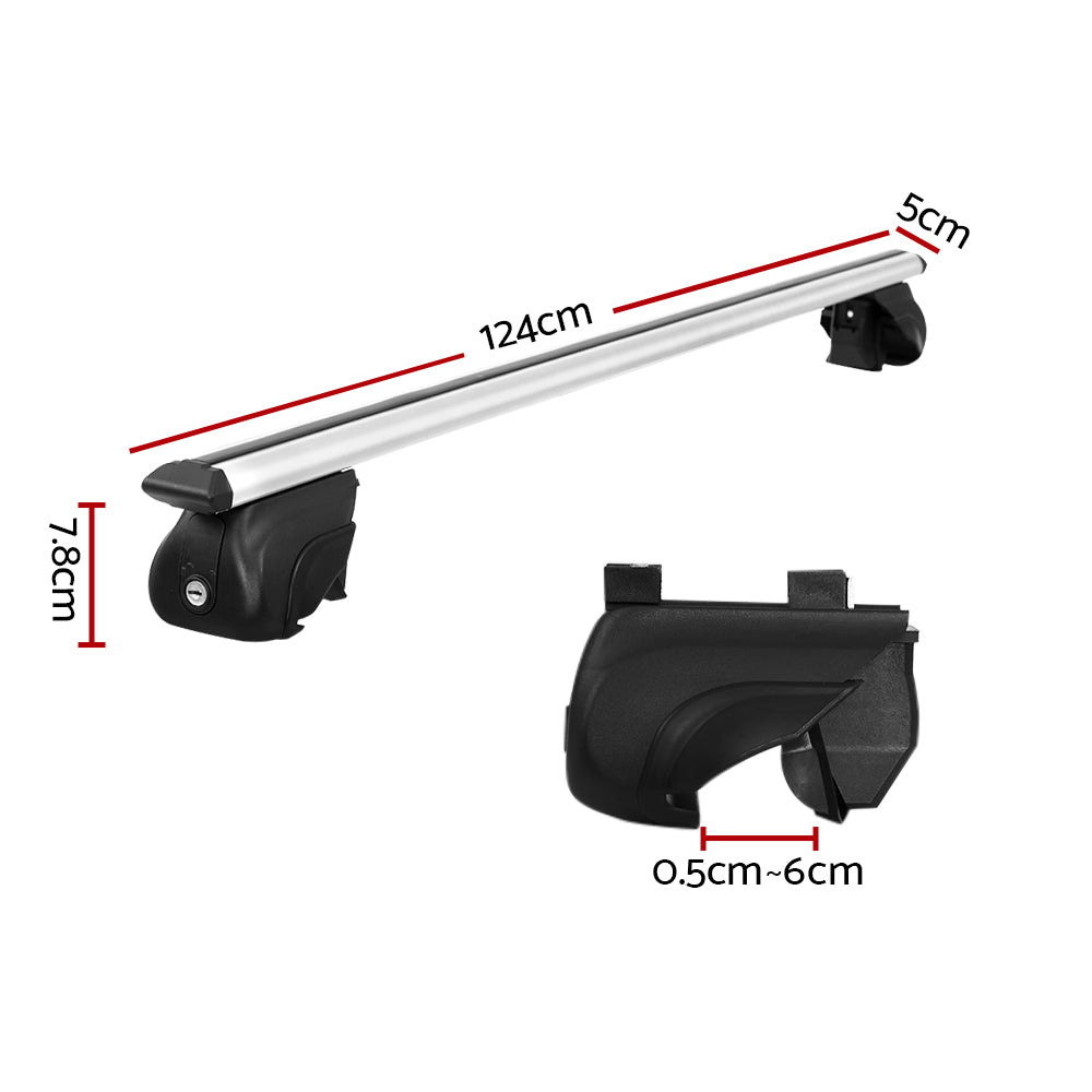 Universal Car Roof Rack Cross Bars Aluminium Adjustable 111cm Silver Upgraded-Auto Accessories &gt; Cross Bar-PEROZ Accessories