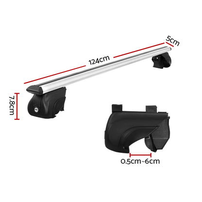 Universal Car Roof Rack Cross Bars Aluminium Adjustable 111cm Silver Upgraded-Auto Accessories &gt; Cross Bar-PEROZ Accessories